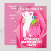 Invitation Fête rose filles personnalisées bachelorette (Devant / Derrière)