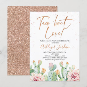 Invitation Fête Rose Gold Taco ''bout Love Couple Shower