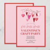 Invitation Fête rose Let's Party Hearty Saint-Valentin artisa (Devant / Derrière)