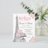 Invitation Fête Rose Paris Sweet 16 (Debout devant)