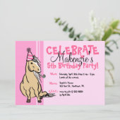Invitation Fête rose Pony Girls Anniversaire (Debout devant)
