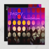 Invitation fête rose rave (Devant / Derrière)