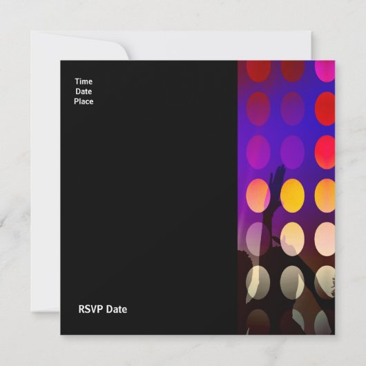 Invitation fête rose rave (Dos)