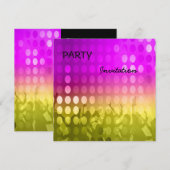 Invitation fête rose rave (Devant / Derrière)