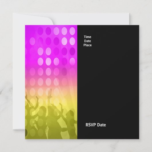 Invitation fête rose rave (Dos)