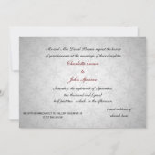 Invitation fête rouge élégante flocons de neige mariage d'hiv (Dos)