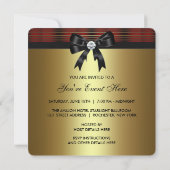 Invitation Fête Rouge Noir Or (Dos)