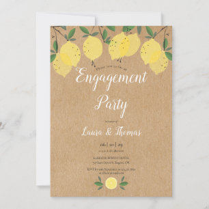 Invitation Fête Rustic Lemon Green Engagement