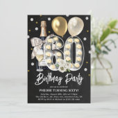 Invitation Fête rustique d'anniversaire 60 ans pour adulte (Debout devant)