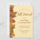 Invitation Fête rustique d'automne de feuilles d'automne (Devant)