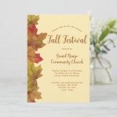 Invitation Fête rustique d'automne de feuilles d'automne (Debout devant)