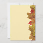 Invitation Fête rustique d'automne de feuilles d'automne (Dos)