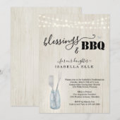Invitation Fête rustique de BBQ de première communion / confi (Devant / Derrière)