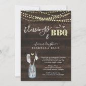 Invitation Fête rustique de BBQ pour baptême (Devant)