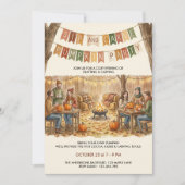 Invitation Fête rustique de découpage de citrouille dans le j (Devant)