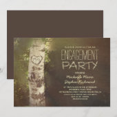 Invitation Fête rustique de fiançailles de bouleau (Devant / Derrière)