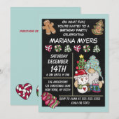 Invitation Fête rustique de gnome Noël Anniversaire (Devant / Derrière)