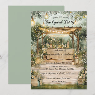 Invitation Fête rustique de jardin imprimable