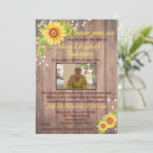 Invitation Fête Rustique de la vie Funéraire Floral Photo (Debout devant)