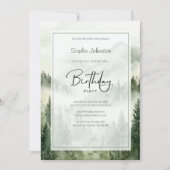 Invitation Fête rustique de montagnes brumeuses (Devant)