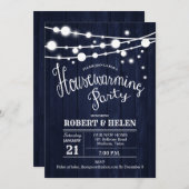 Invitation Fête rustique de réchauffement domestique - Bois b (Devant / Derrière)