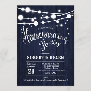 Invitation Fête rustique de réchauffement domestique - Bois b