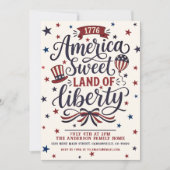 Invitation Fête rustique du 4 juillet (Devant)