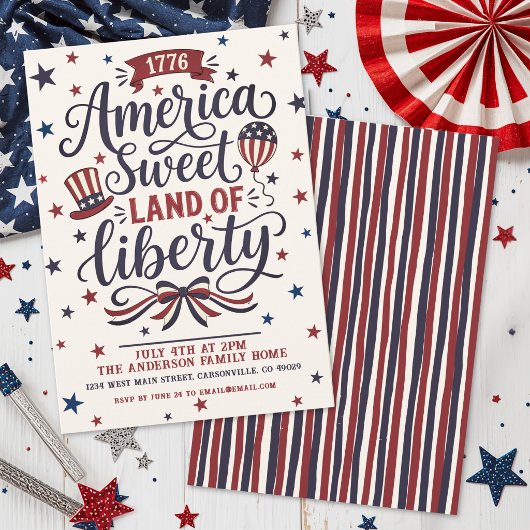 Invitation Fête rustique du 4 juillet