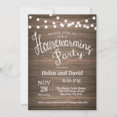 Invitation Fête rustique du réchauffement du foyer Maison dou (Devant)