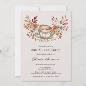 Invitation Fête Rustique Florale de Thé (Devant)