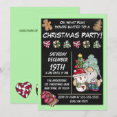 Invitation Fête rustique Gnome Biscuits Bonbons Noël Fête (Devant / Derrière)