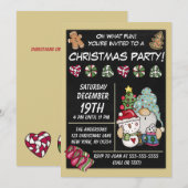 Invitation Fête rustique Gnome Biscuits Bonbons Noël Fête (Devant / Derrière)