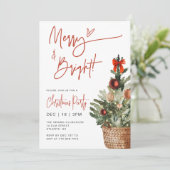 Invitation Fête Rustique Joyeuse et Lumineuse de Noël (Debout devant)