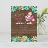 Invitation Fête Rustique Mexicaine Cactus 1er anniversaire fi (Debout devant)