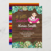 Invitation Fête Rustique Mexicaine Cactus 1er anniversaire fi (Devant / Derrière)