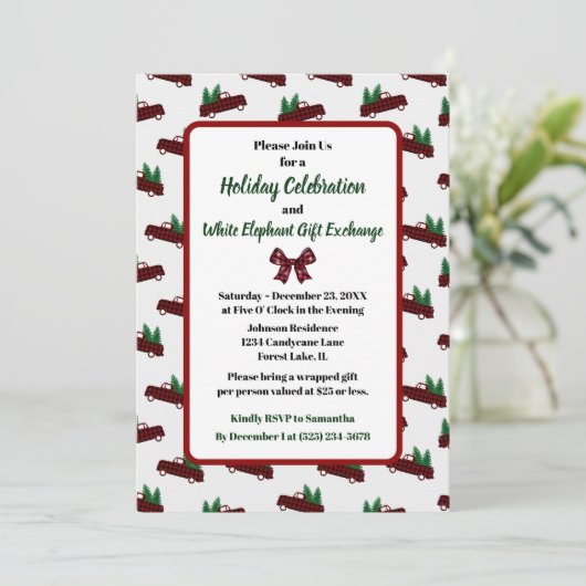 Invitation Fête Rustique Personnalisable (Debout devant)