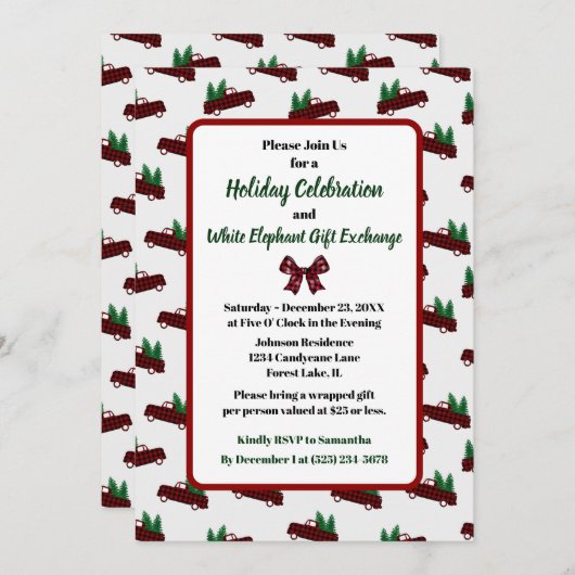 Invitation Fête Rustique Personnalisable (Devant / Derrière)