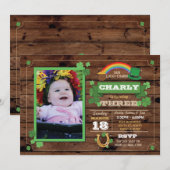 Invitation Fête Saint-Patricks Anniversaire de la fête Photo  (Devant / Derrière)