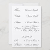 Invitation Fête sans limite ! (Dos)