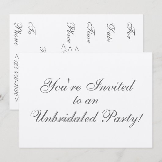 Invitation Fête sans limite ! (Devant / Derrière)