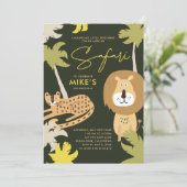 Invitation Fête sauvage de safari africain (Debout devant)