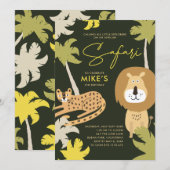 Invitation Fête sauvage de safari africain (Devant / Derrière)