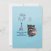 Invitation Fête sauvage et libre du 4 juillet pour les ratons (Dos)