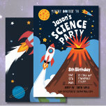 Invitation Fête scientifique de l'enfant Rocket Volcano scien<br><div class="desc">Un grand thème pour une fête est une fête scientifique - il y a tellement de place pour s'amuser - vous pourriez mettre en place des expériences scientifiques amusantes,  voler des fusées,  manger un volcan.</div>