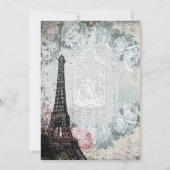 Invitation Fête Shabby Chic Paris Douce 16 Ans (Dos)