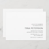 Invitation Fête simple noire et blanche de graduation (Devant / Derrière)