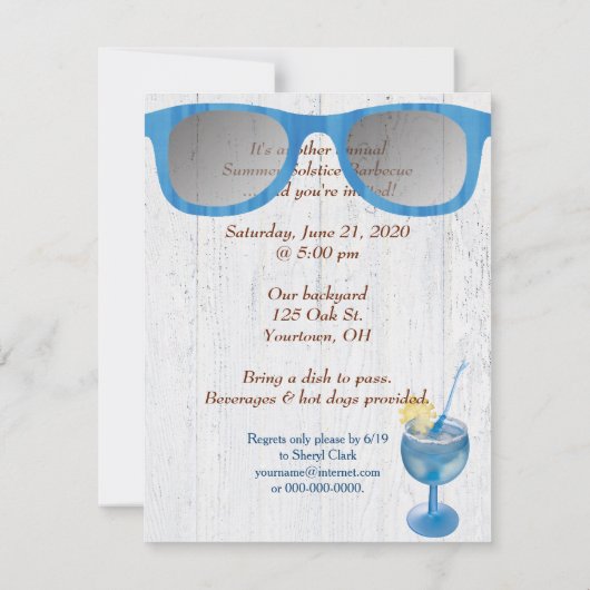 Invitation fête solstice d'été (Dos)