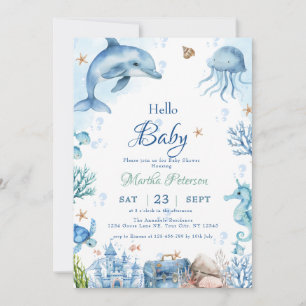 Invitation Fête sous-marine Baby Shower coquillages