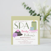 Invitation Fête spa Anniversaire - Bougies Orchidées et Pierr (Debout devant)