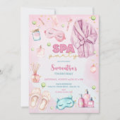 Invitation Fête spa Anniversaire, Dormir, Fête de bois (Devant)